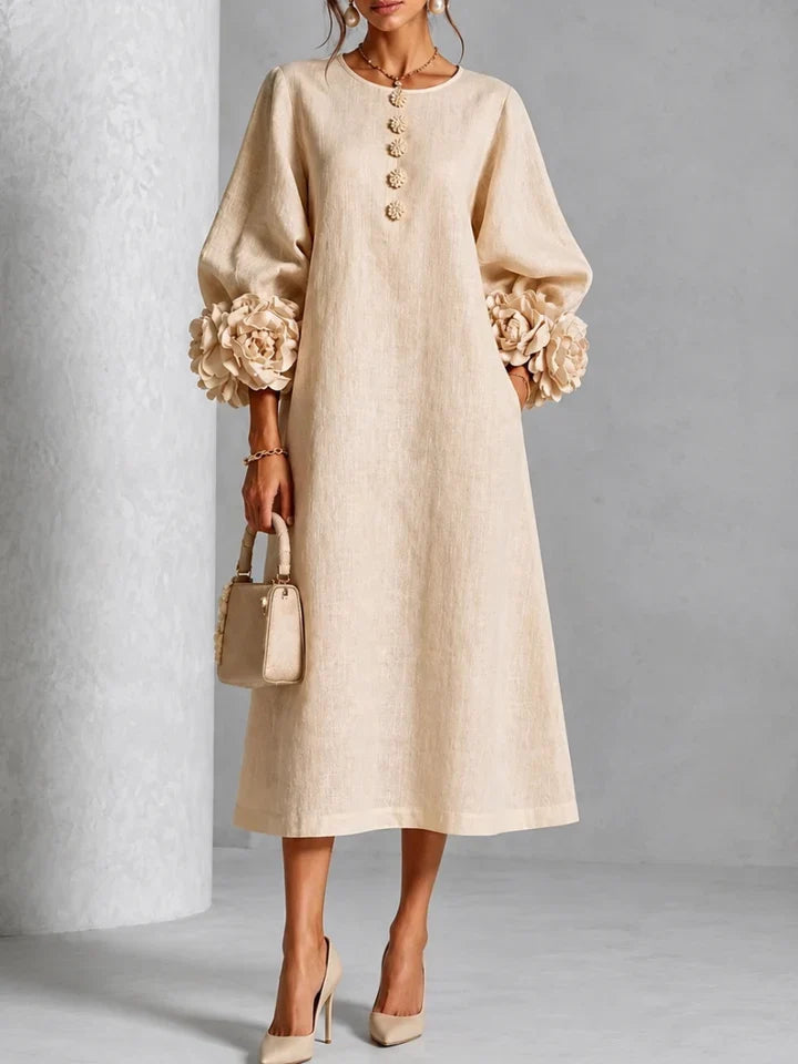 LILIANA | ROBE MIDI ÉLÉGANTE À MOTIF FLORAL