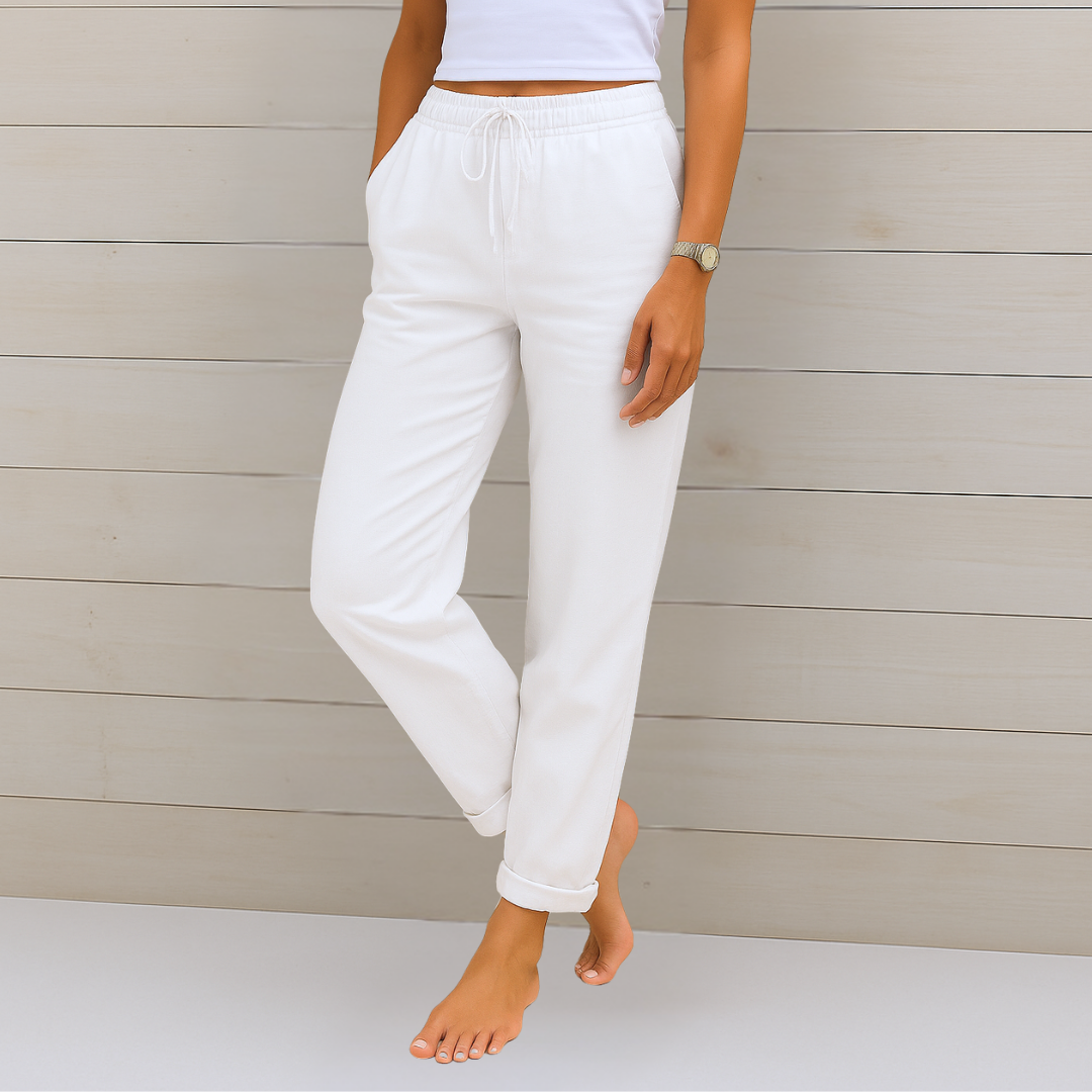 Maja - Pantalons extensibles en lin respirant de qualité supérieure