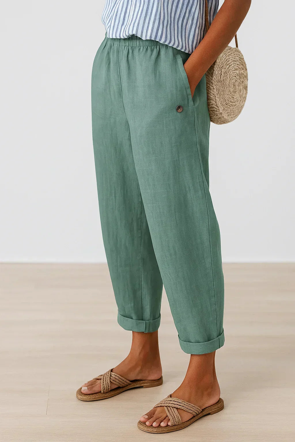 Édith - Pantalon léger élégant en lin et coton