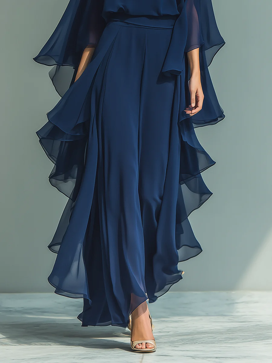 Aurora | Ensemble Élégant en Chiffon à Volants