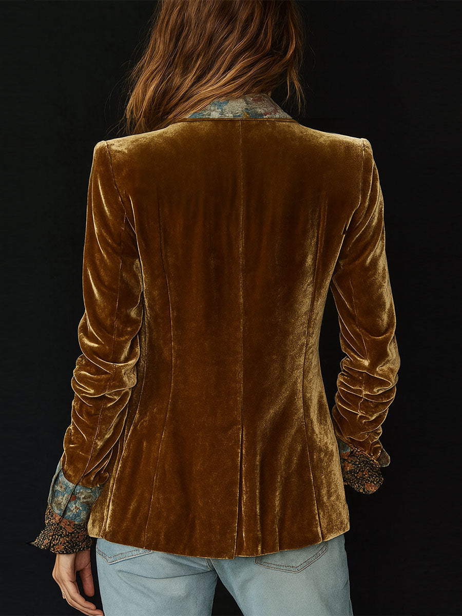 Marcelline Vintage Floral Patchwork Blazer