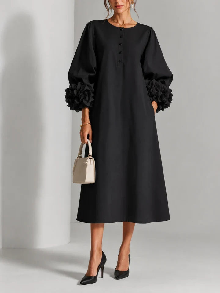 LILIANA | ROBE MIDI ÉLÉGANTE À MOTIF FLORAL