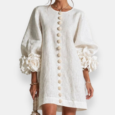 Marcelle | Robe à fleurs en relief