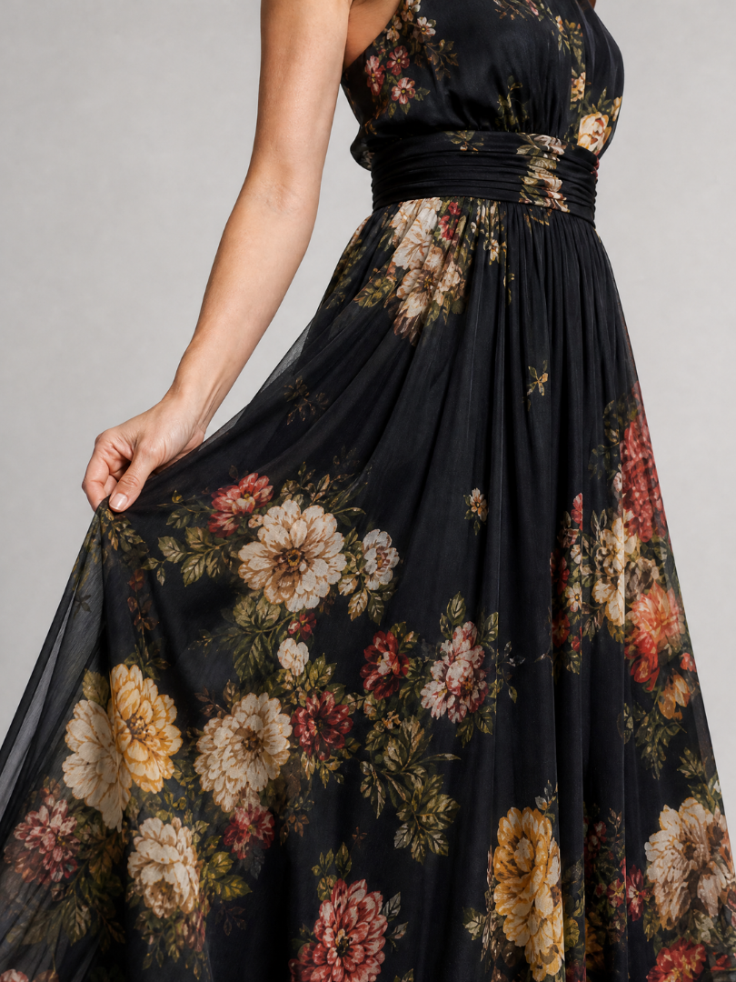 Sienne Floral Halter Neck Midi Dress