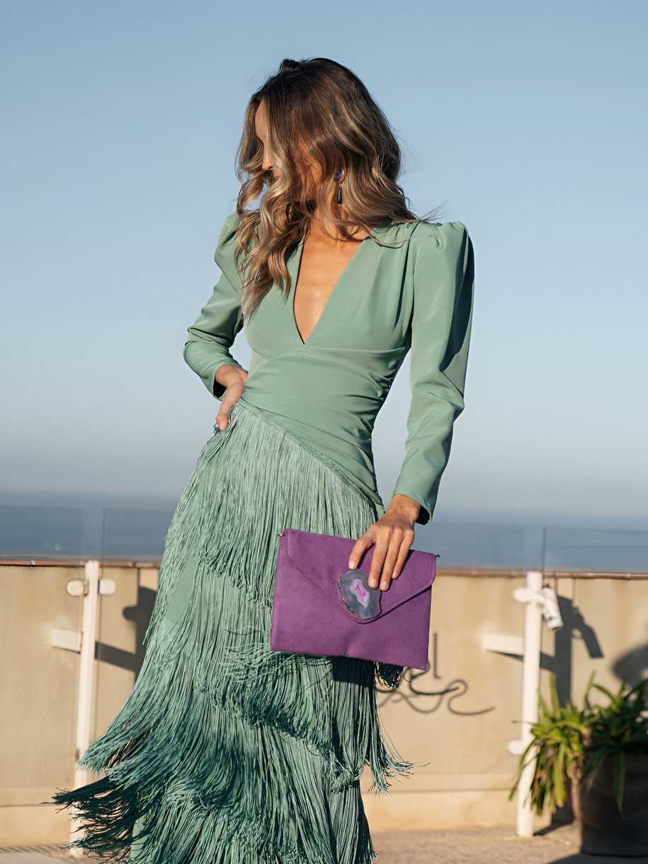 Elegant Fringe Flared Dress