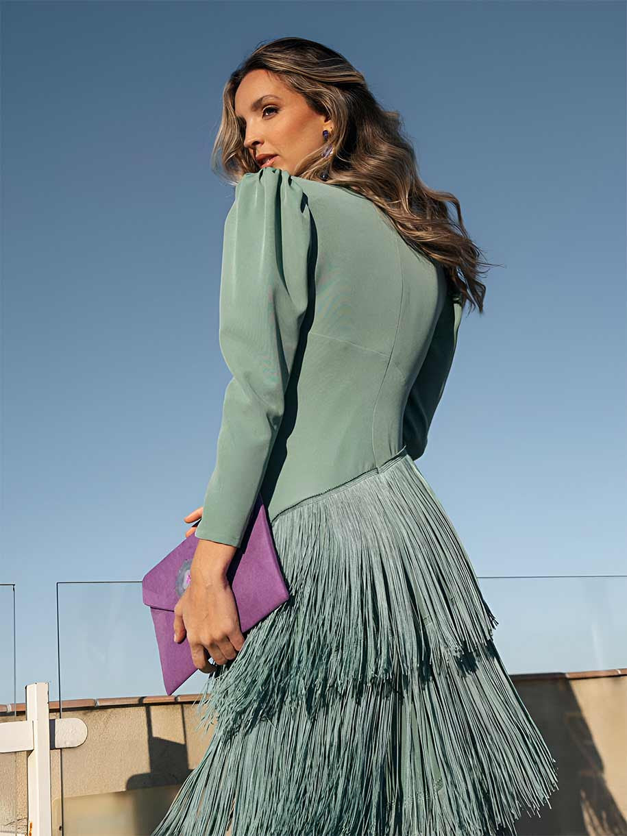 Elegant Fringe Flared Dress