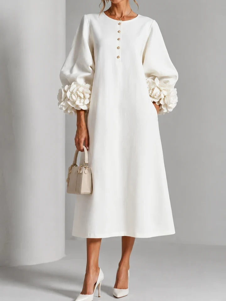 LILIANA | ROBE MIDI ÉLÉGANTE À MOTIF FLORAL