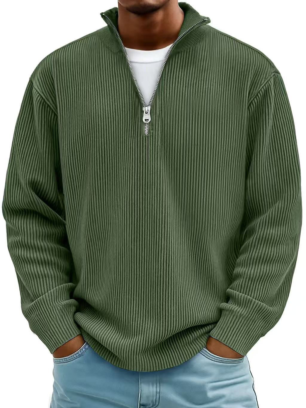 Delacroix Marc Ribbed Zip-Neck Jumper