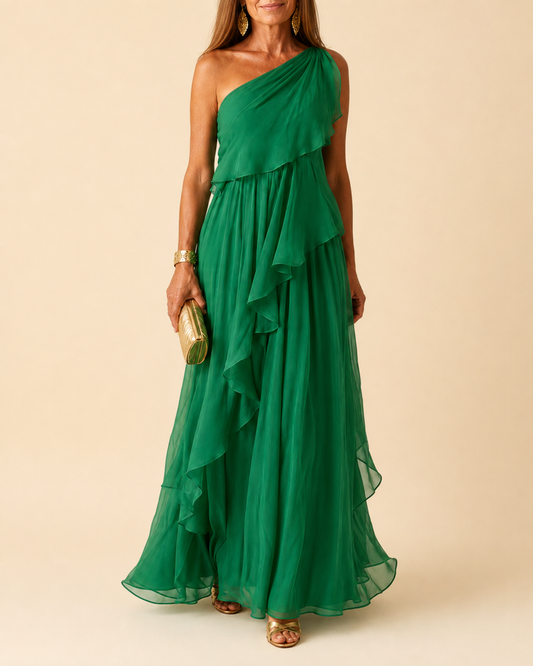 Talia | Cascading Ruffle Maxi Dress