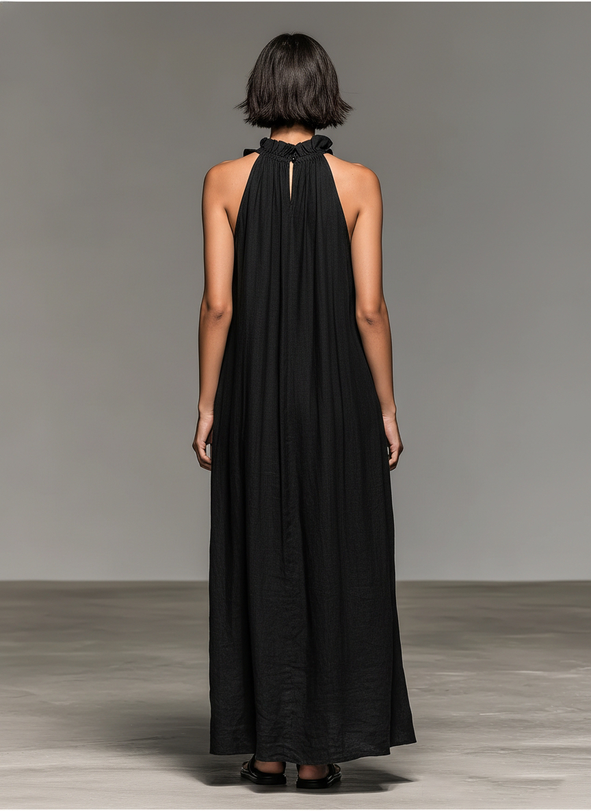 Gladys | Robe longue avec poches pour femme