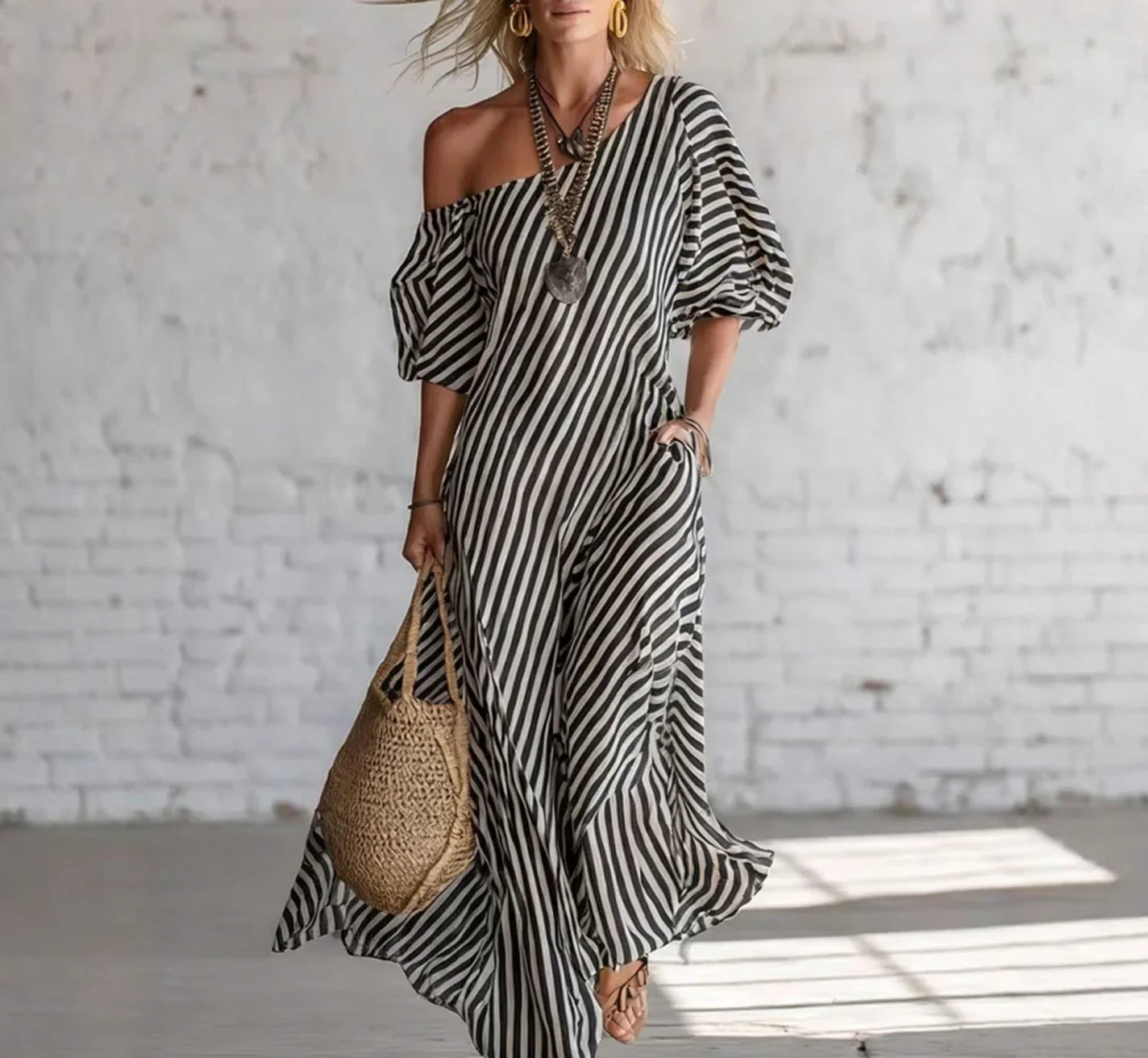 Alexia | Striped Maxi Dress for Women