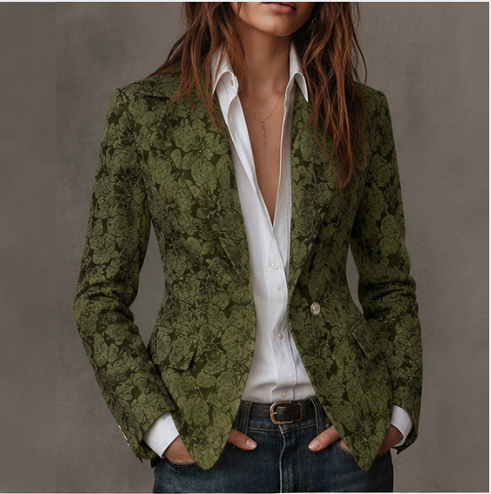 Estelle Fitted Cashmere Jacquard Blazer