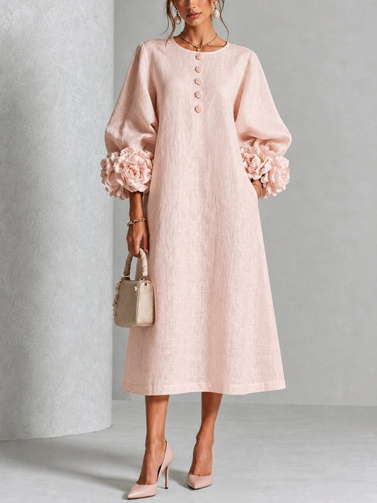 LILIANA | ROBE MIDI ÉLÉGANTE À MOTIF FLORAL