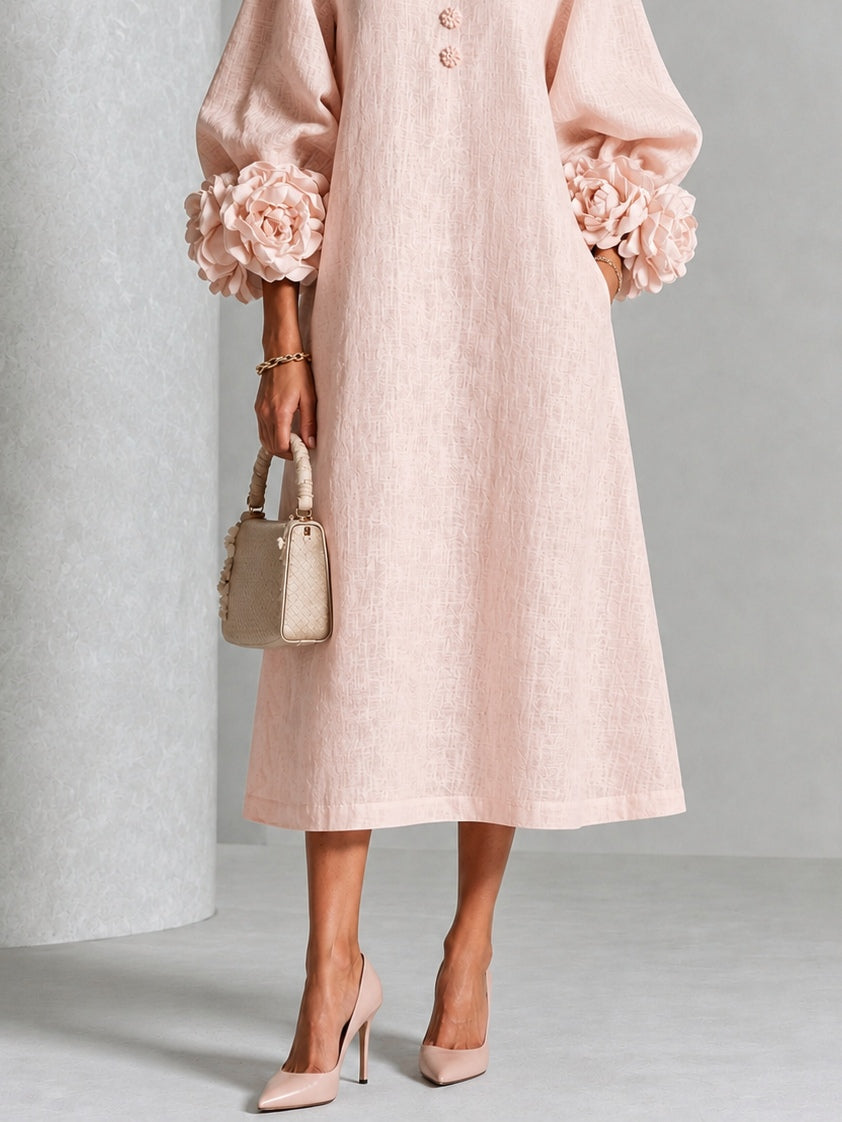 LILIANA | ROBE MIDI ÉLÉGANTE À MOTIF FLORAL