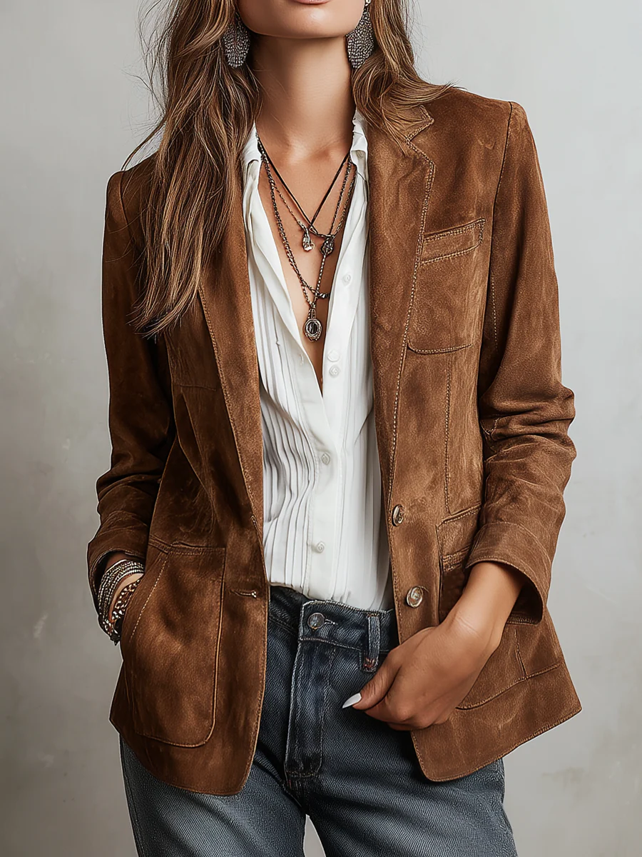 Marcelle Vintage Brown Blazer