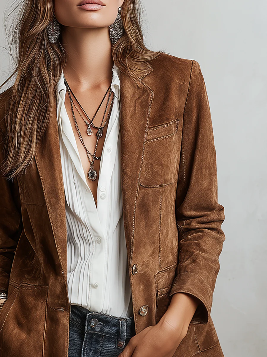 Marcelle Vintage Brown Blazer