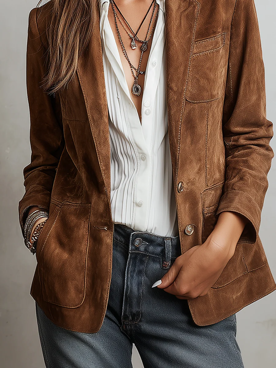 Marcelle Vintage Brown Blazer