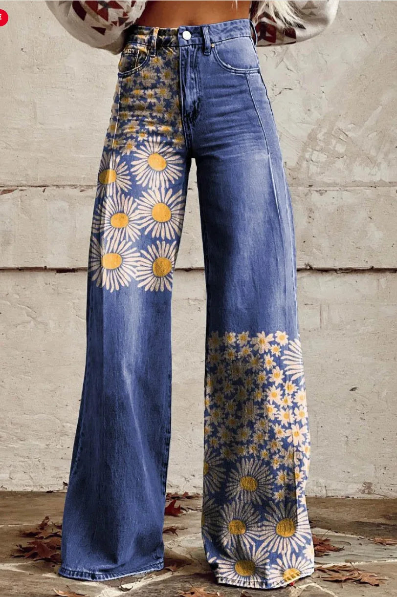Azly - Elegante casual bloemenbroek