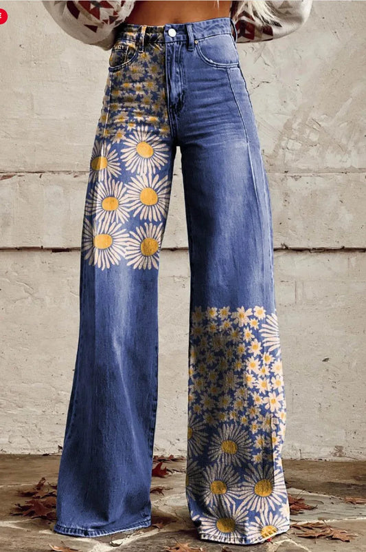 Azly - Elegante casual bloemenbroek