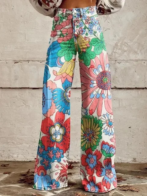 Azly - Elegante casual bloemenbroek