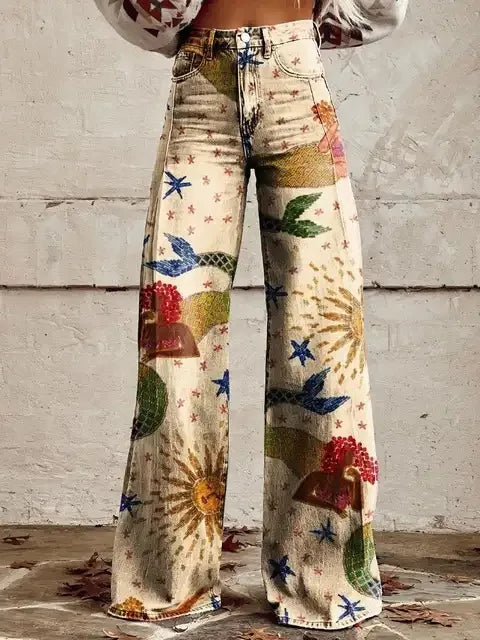 Azly - Elegante casual bloemenbroek
