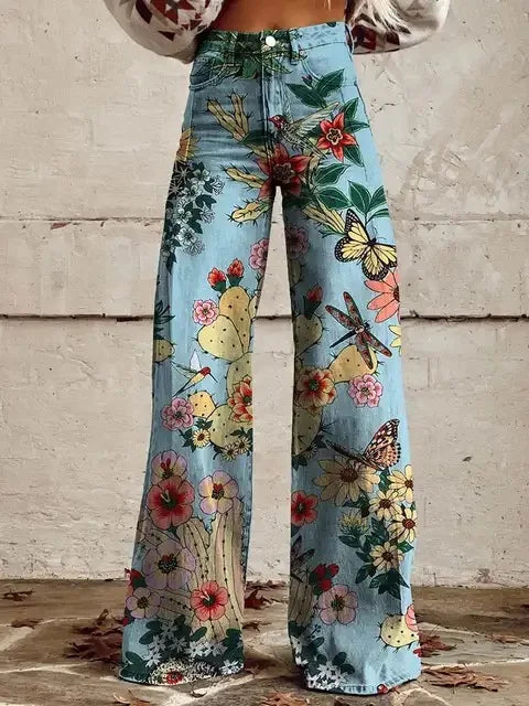 Azly - Elegante casual bloemenbroek