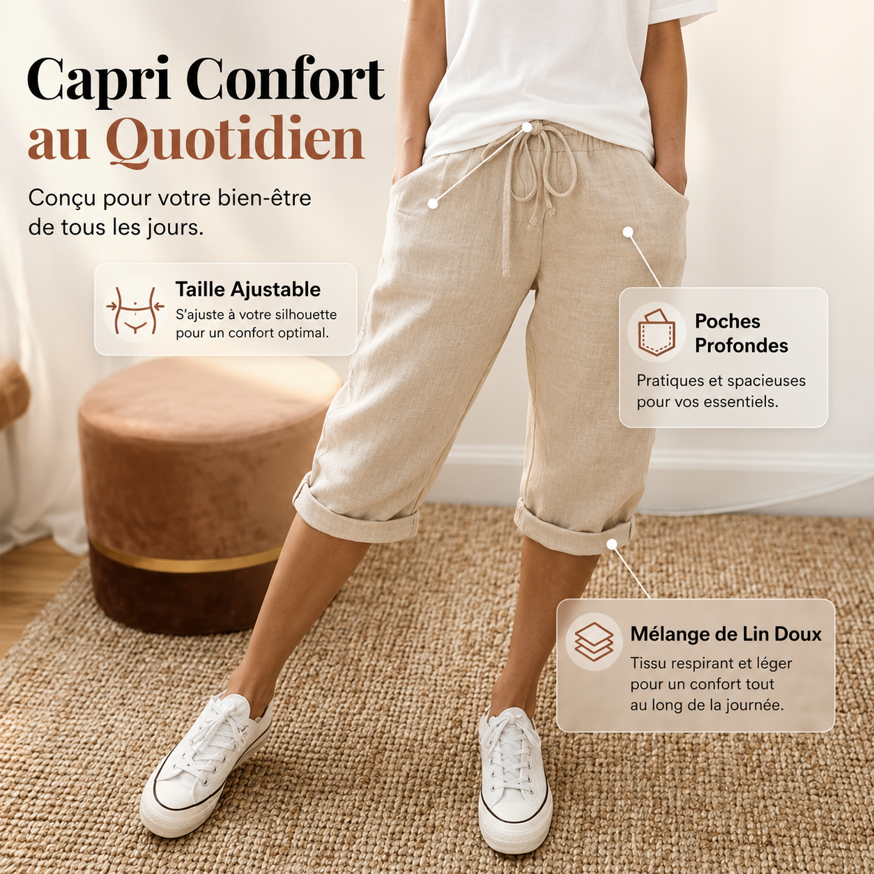 Laluna® | Short en lin de coton pour femme