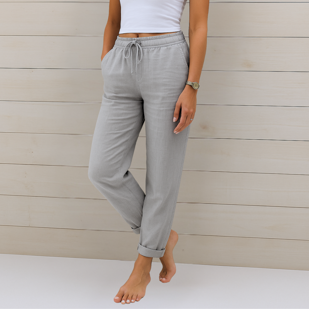 Maja - Pantalons extensibles en lin respirant de qualité supérieure