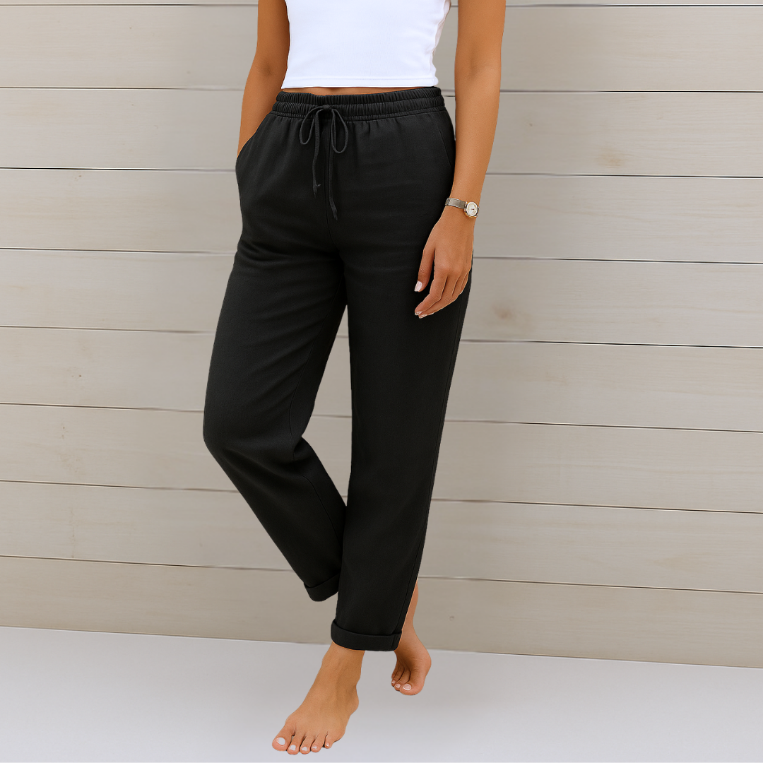 Maja - Pantalons extensibles en lin respirant de qualité supérieure