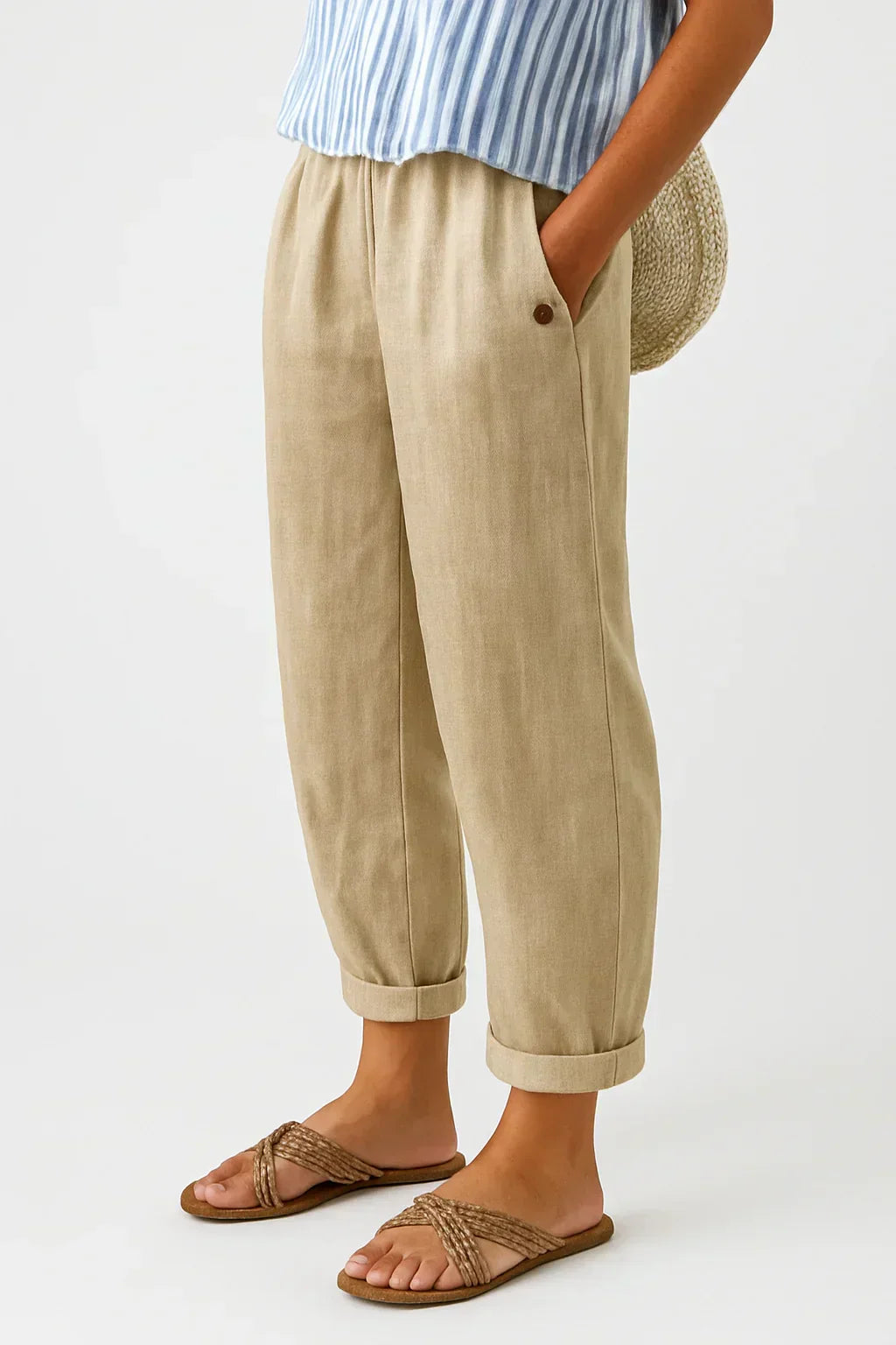Édith - Pantalon léger élégant en lin et coton