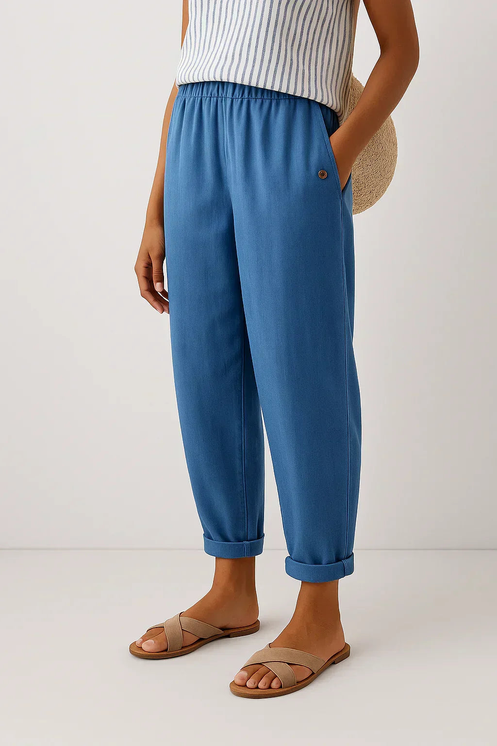 Édith - Pantalon léger élégant en lin et coton