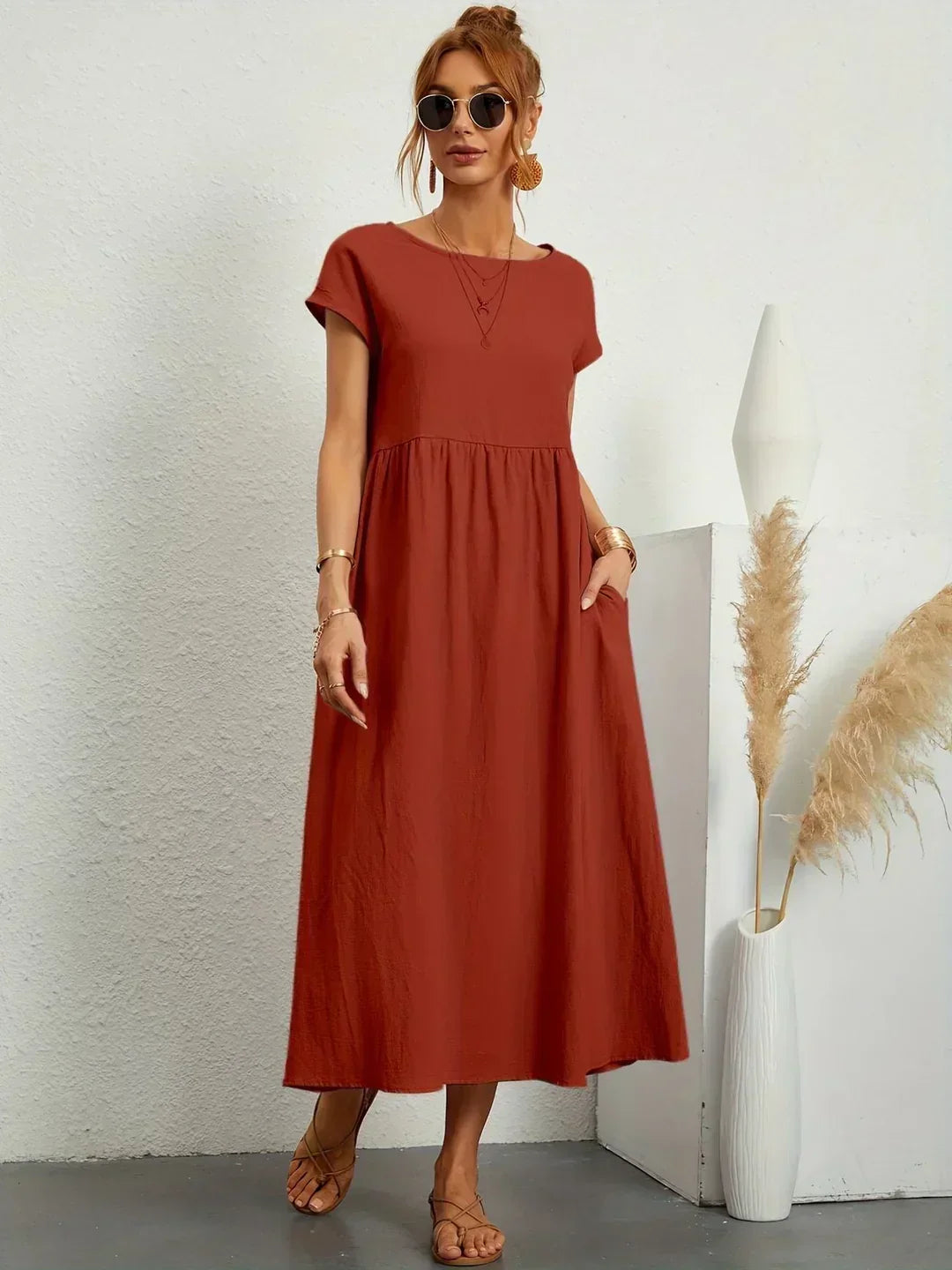 Gabrielle™ — Robe midi fluide élégance intemporelle