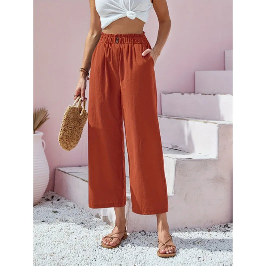 Soléa – Pantalon d'été Lin-Coton