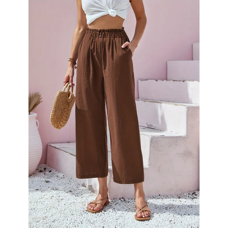 Soléa – Pantalon d'été Lin-Coton