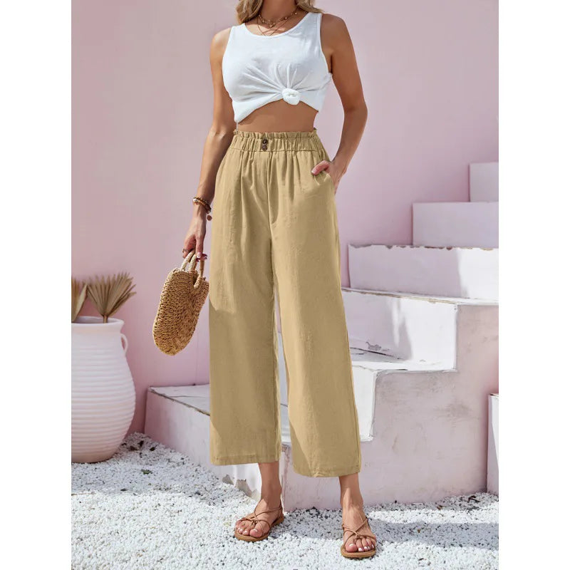 Soléa – Pantalon d'été Lin-Coton