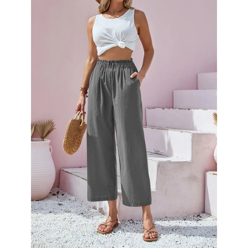 Soléa – Pantalon d'été Lin-Coton