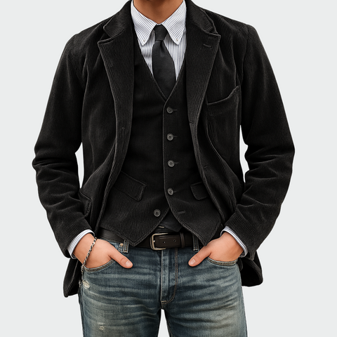 Danoir Paris™ | Ensemble 2 pièces : Blazer et Gilet en Velours