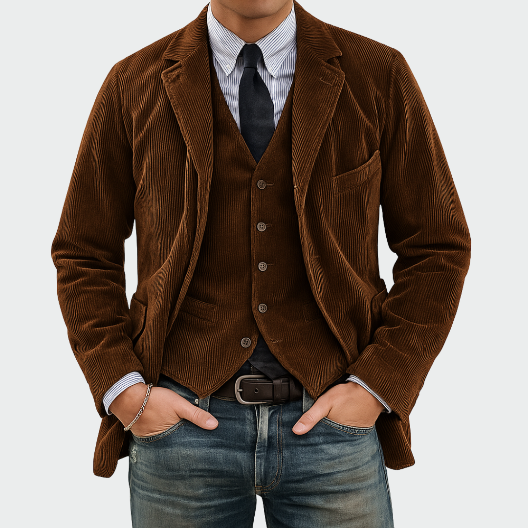 Danoir Paris™ | Ensemble 2 pièces : Blazer et Gilet en Velours