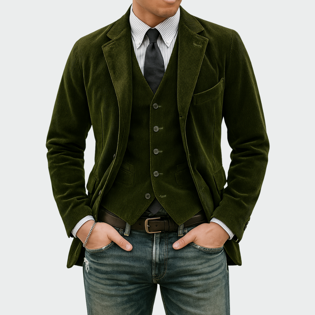 Danoir Paris™ | Ensemble 2 pièces : Blazer et Gilet en Velours
