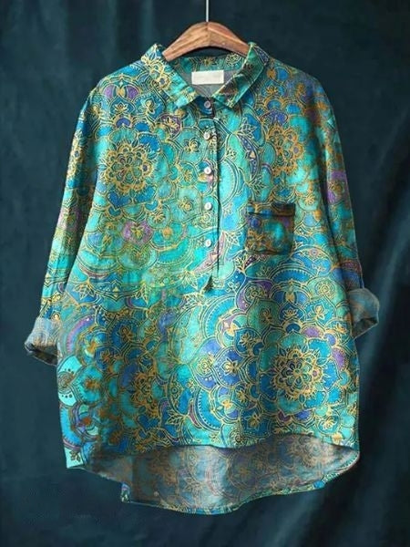 Lila Elegant Floral Blouse