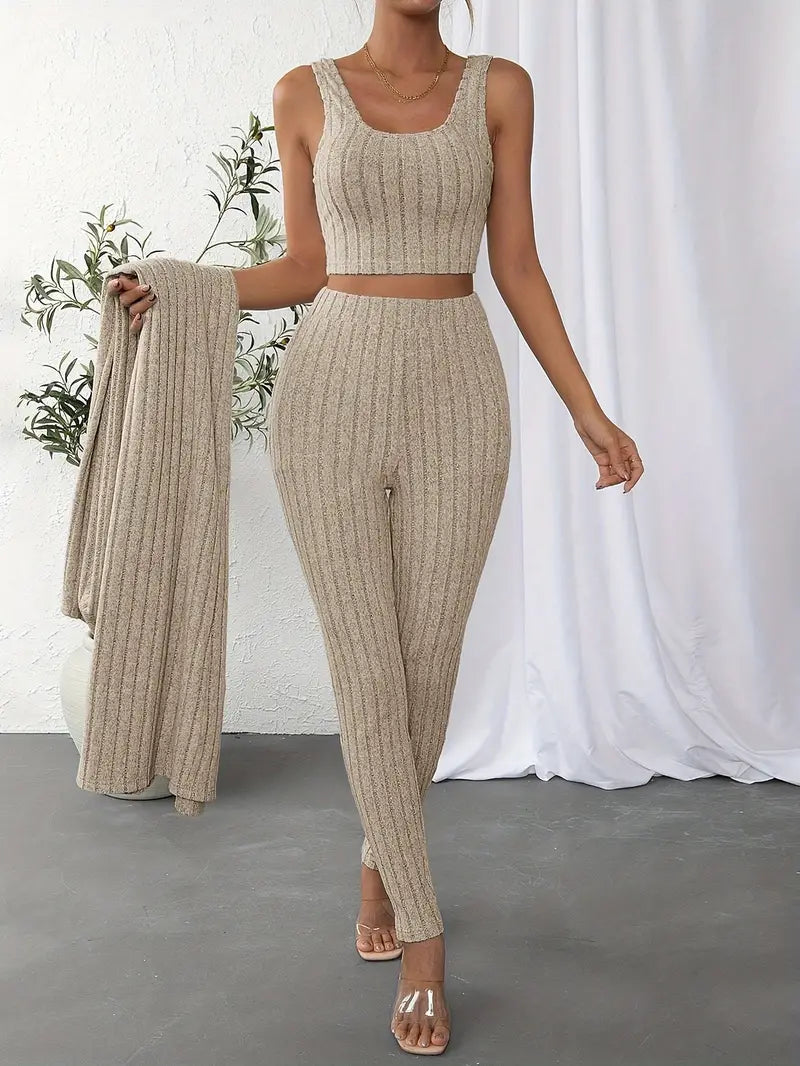 Solène Chic Ribbed Set