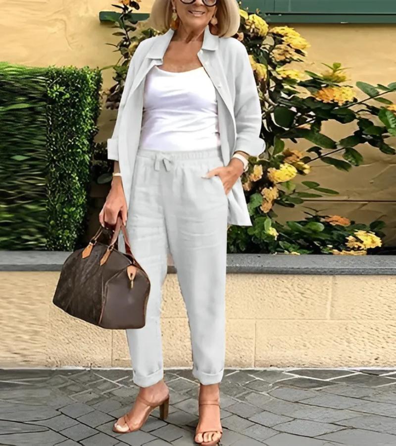 Martina - Ensemble Chemise et Pantalon en Lin et Coton