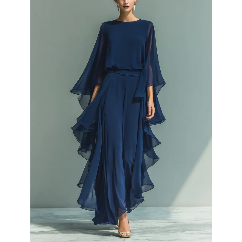 Aurora | Ensemble Élégant en Chiffon à Volants