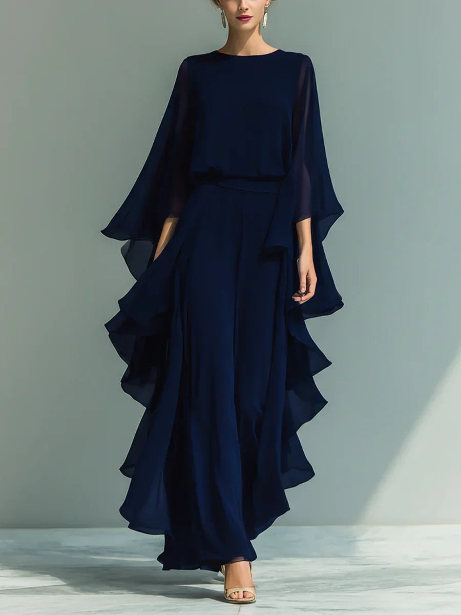 Aurora | Ensemble Élégant en Chiffon à Volants