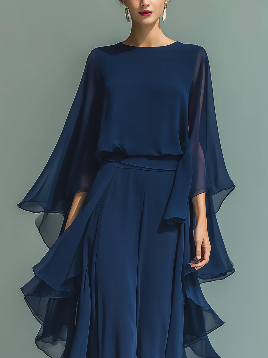 Aurora | Ensemble Élégant en Chiffon à Volants