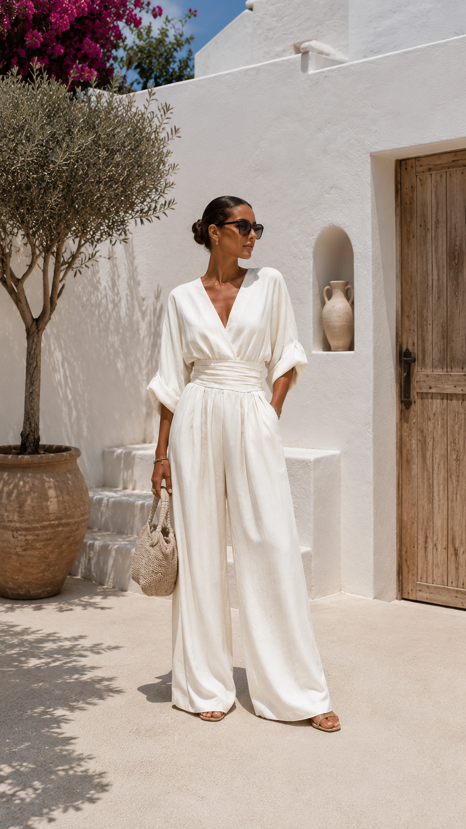Valeria | Robe longue en mousseline à décolleté en V
