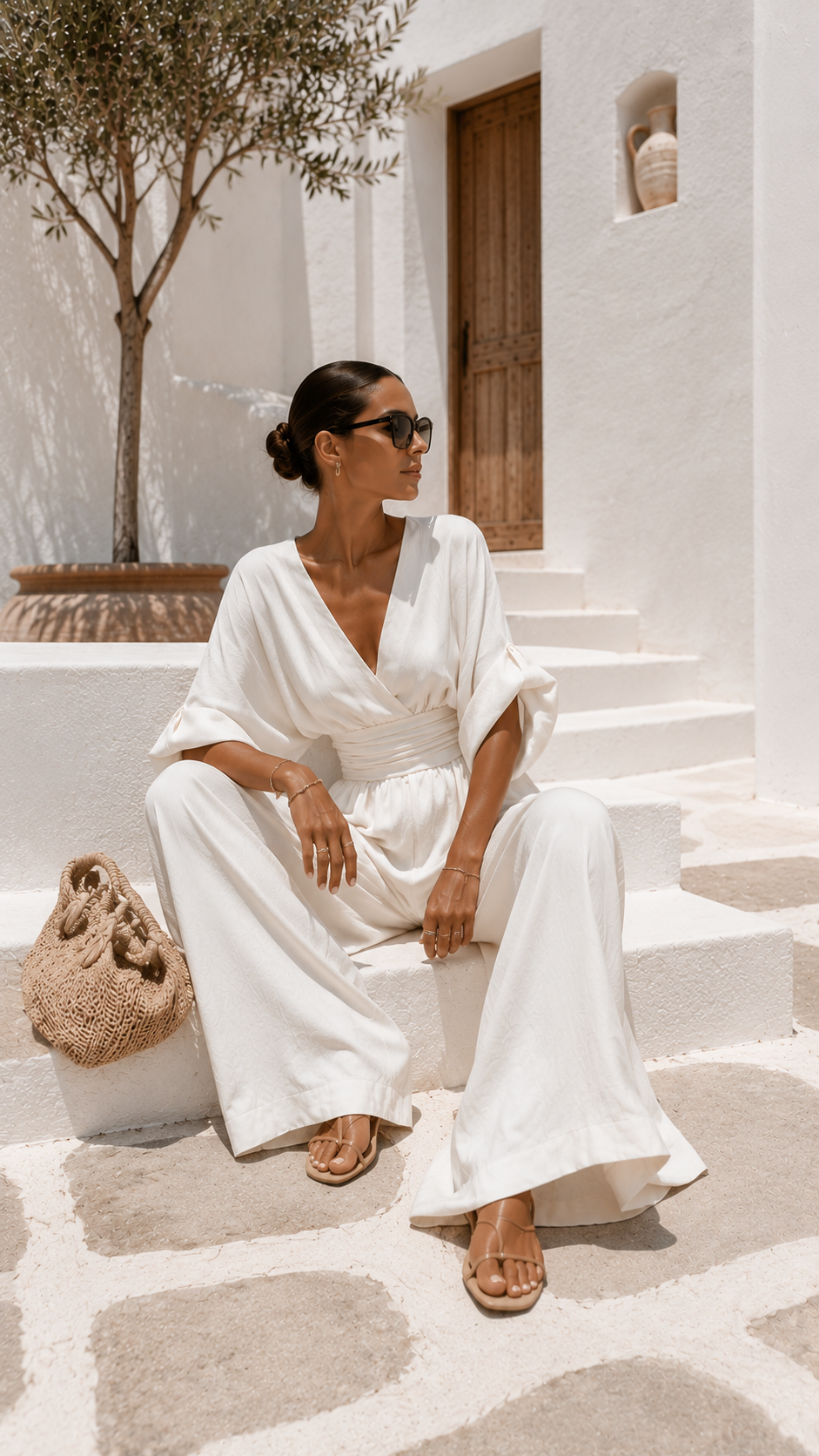 Valeria | Robe longue en mousseline à décolleté en V