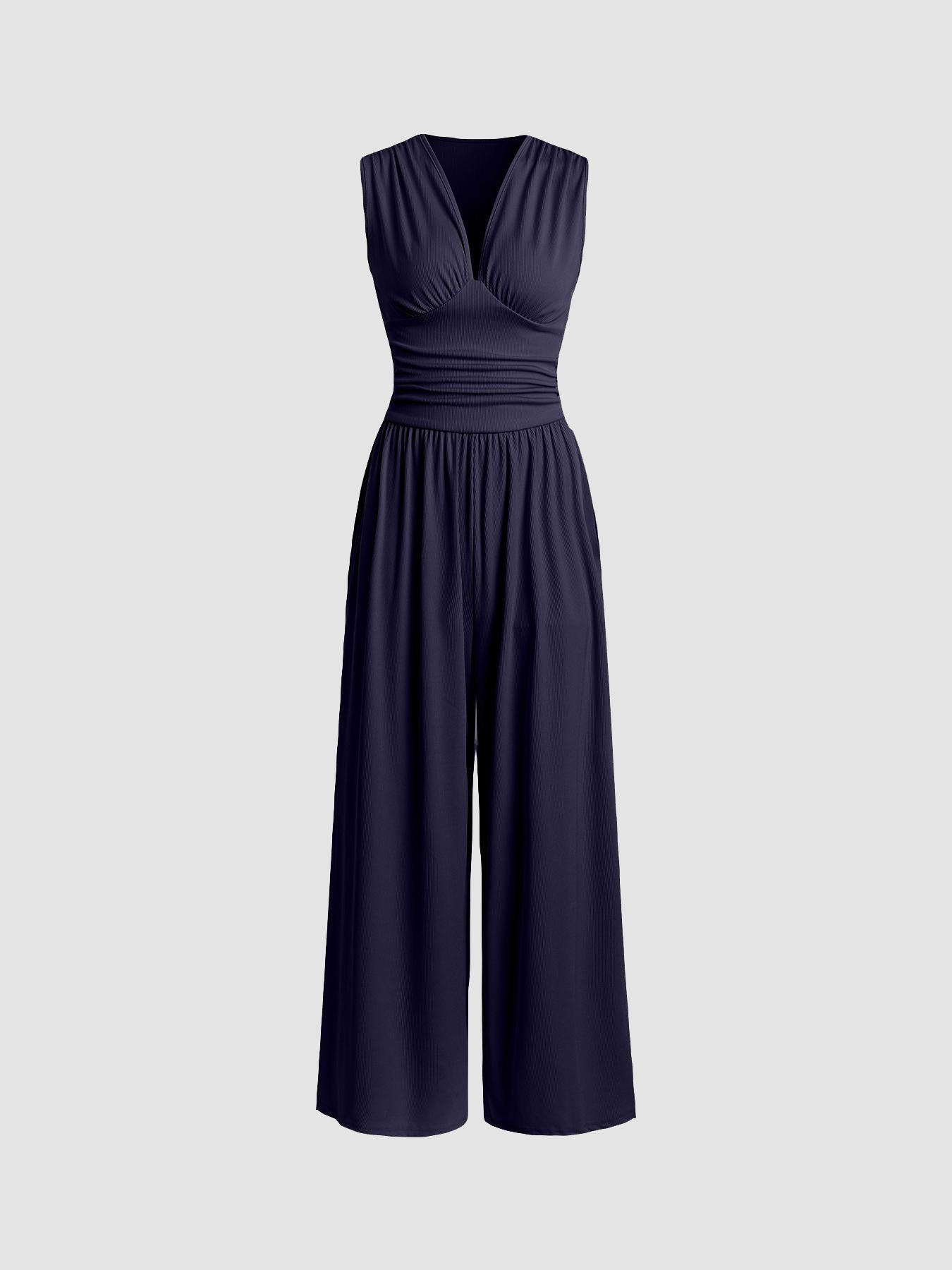 CHARITY – Combinaison pantalon chic sans manches à jambes larges