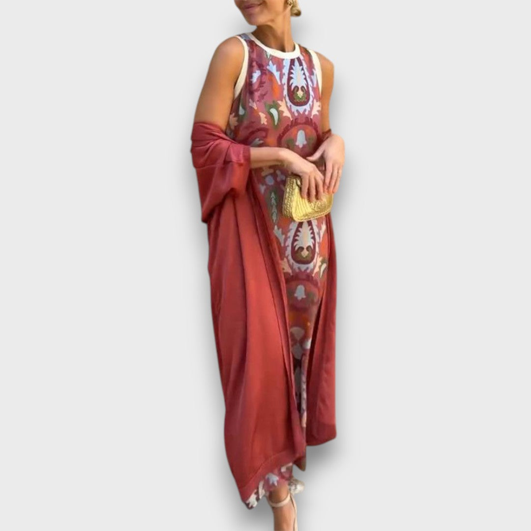 Selviane - Robe longue avec cardigan