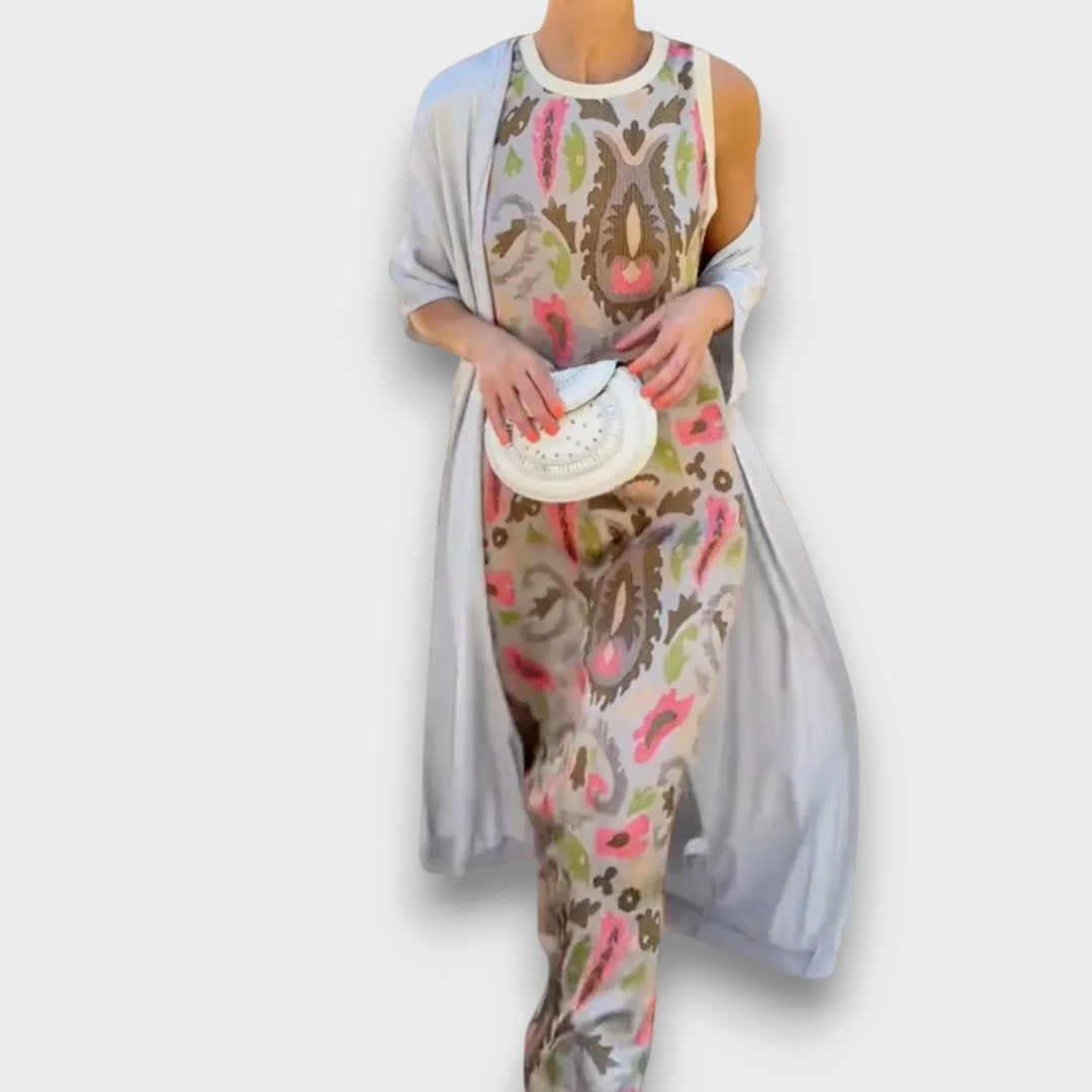 Selviane - Robe longue avec cardigan